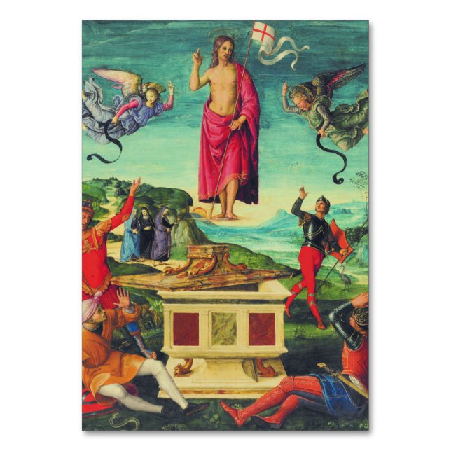 Raphael Resurrection Of Jesus Christ Art Table Number (Front)