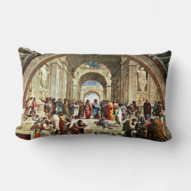 Raphael: School of Athens painting Lumbar Cushion (Front)