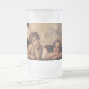Raphael,Sistine Cherub Frosted Glass Beer Mug