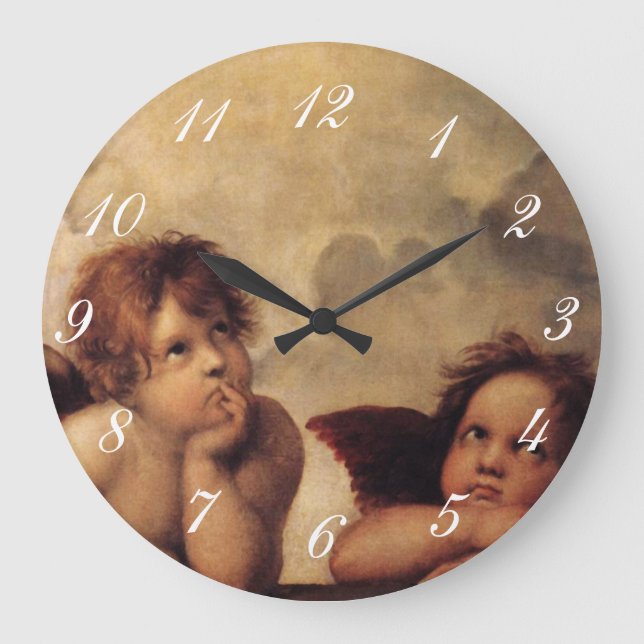 Raphael,Sistine Cherub Large Clock (Front)