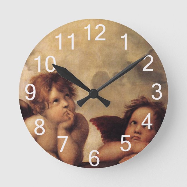 Raphael,Sistine Cherub Round Clock (Front)