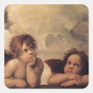 Raphael,Sistine Cherub Square Sticker