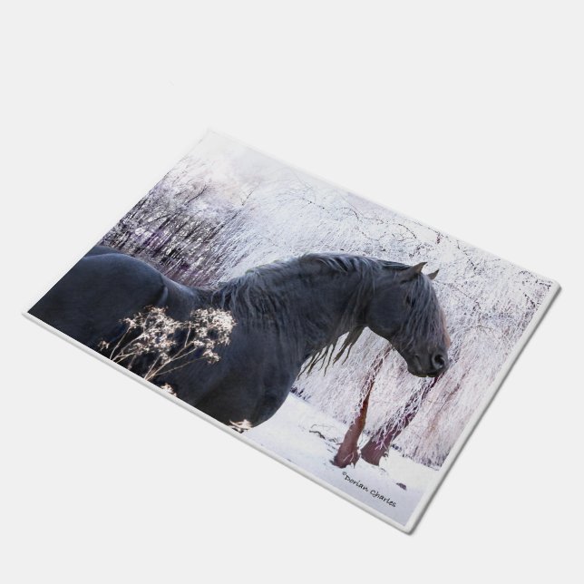 "Raphael & Snowy Trees"  Doormat (Angled)