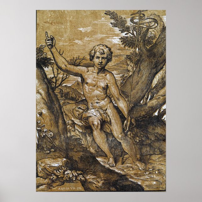 Raphael - St John The Baptist Preaching Poster (Front)