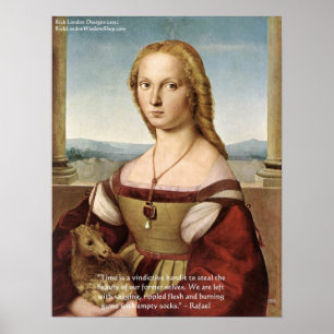 Raphael Woman With Unicorn & Raphael Quote Poste Poster