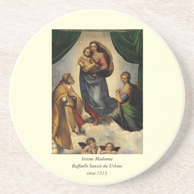 Raphael's Classic "Sistine Madonna" (circa 1513) Coaster (Front)