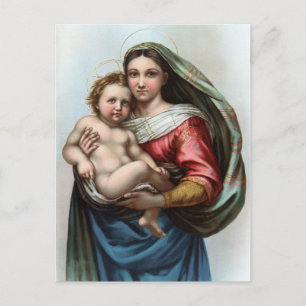 Raphael's Madonna Vintage Poster Restored Postcard