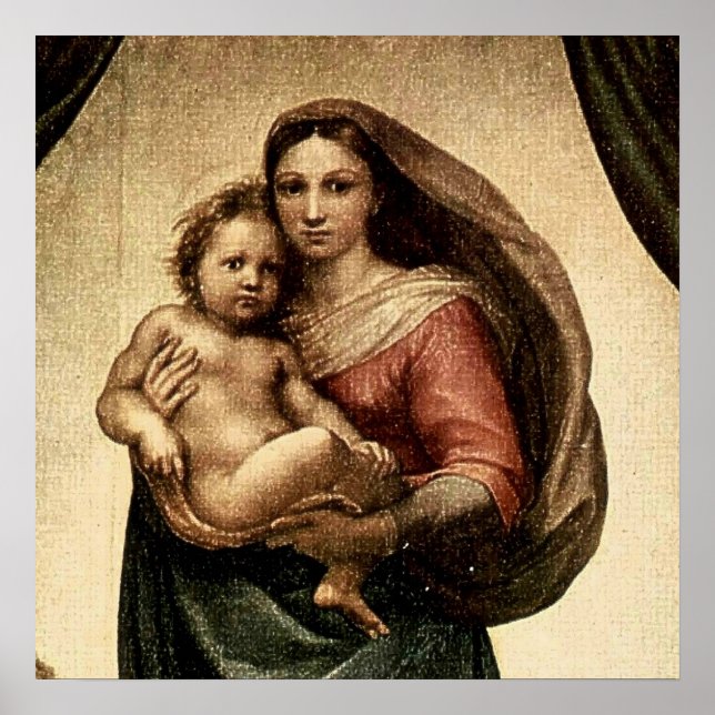 Raphael's "Sistine Madonna" Detail (circa 1513) Poster (Front)
