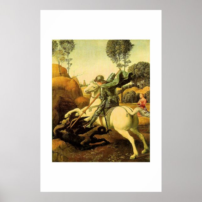 Raphael's "St. George and the Dragon" (circa 1505) Poster (Front)