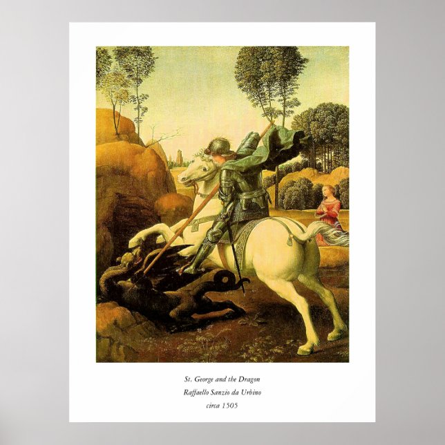 Raphael's "St. George and the Dragon" (circa 1505) Poster (Front)