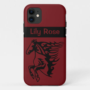 Rapid Red Pony Horse Bronco Stallion Lineart Case-Mate iPhone Case