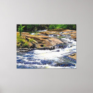 Rapid River Flow Over Rocks Canvas Print