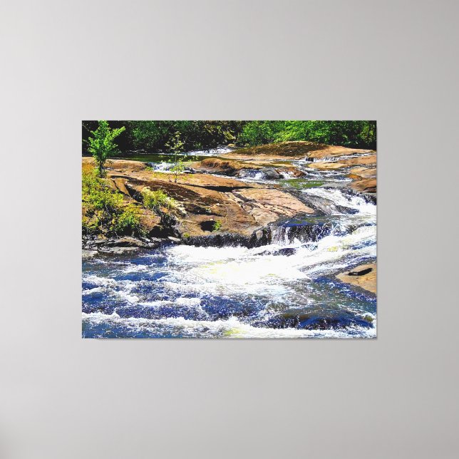 Rapid River Flow Over Rocks Canvas Print (Front)