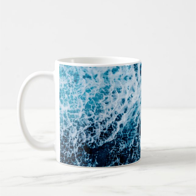 Rapid sea while sailing ship. Dramatic and picture Coffee Mug (Left)
