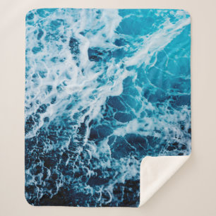 Rapid sea while sailing ship. Dramatic and picture Sherpa Blanket