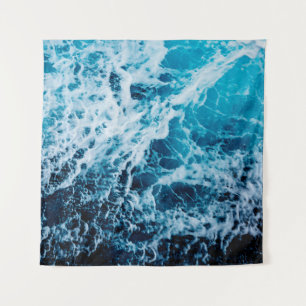 Rapid sea while sailing ship. Dramatic and picture Tapestry