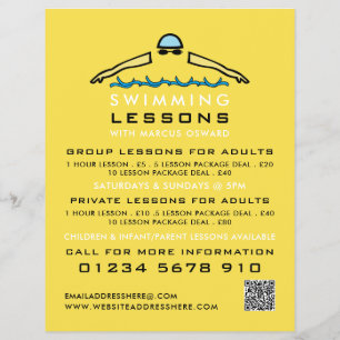 Rapid Swimming Icon, Swimming Lesson Advertising Flyer