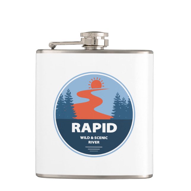 Rapid Wild And Scenic River Idaho Hip Flask (Front)