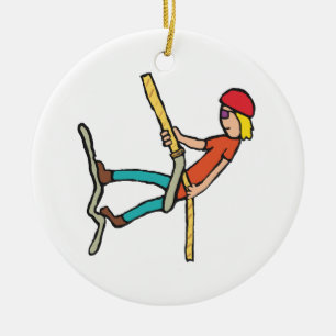 Rappelling Ceramic Tree Decoration