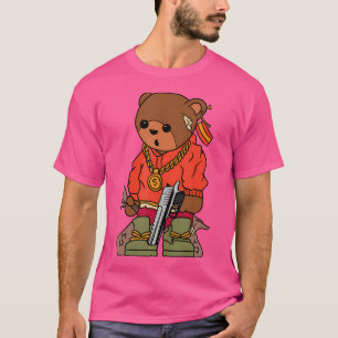 Rapper Bear Hip Hop Teddy Rap Gangster Hippie Hip- T-Shirt