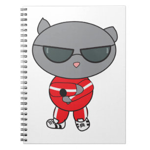 Rapper Cat in Track Suit Spiral Notebook