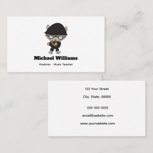 Rapper Cat Musician Personalise Business Card