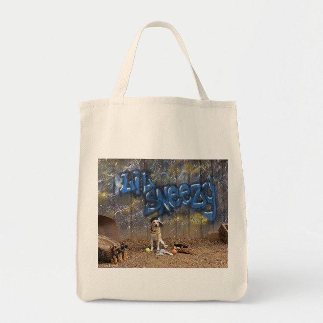 Rapper Dog - "Lil Sneezy" Tote Bag (Front)