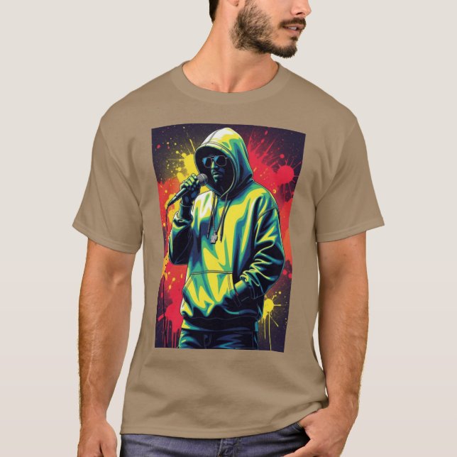 Rapper Streetwear Silhouette Urban HipHop Style De T-Shirt (Front)