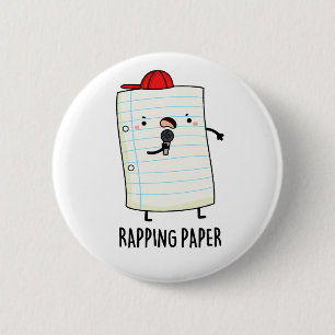 Rapping Paper Funny Wrapping Paper Pun  6 Cm Round Badge