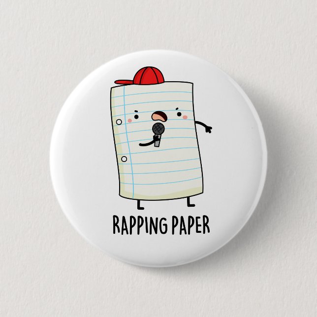 Rapping Paper Funny Wrapping Paper Pun  6 Cm Round Badge (Front)