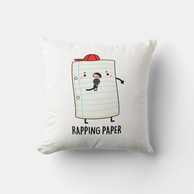Rapping Paper Funny Wrapping Paper Pun  Cushion (Front)