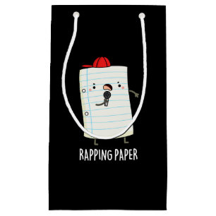 Rapping Paper Funny Wrapping Paper Pun Dark BG Small Gift Bag