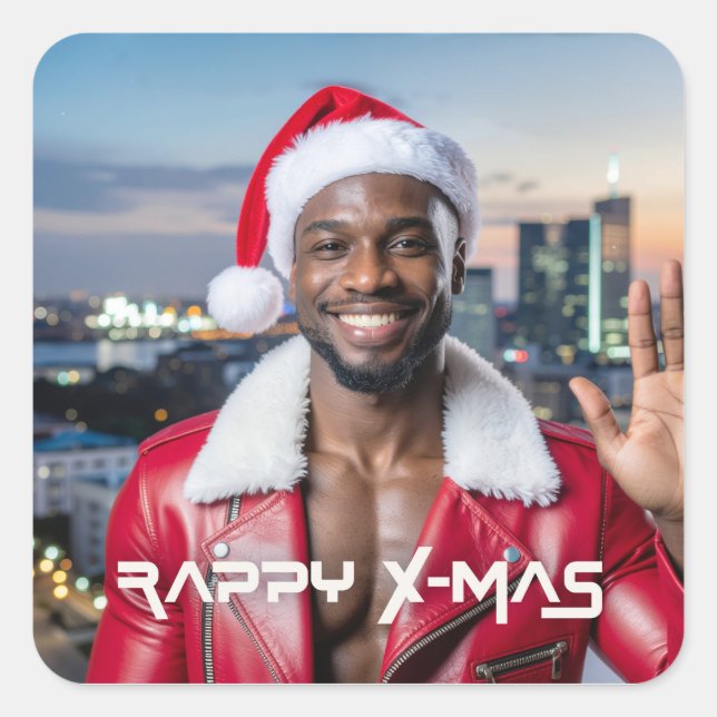 RAPPY X-MAS SQUARE STICKER (Front)