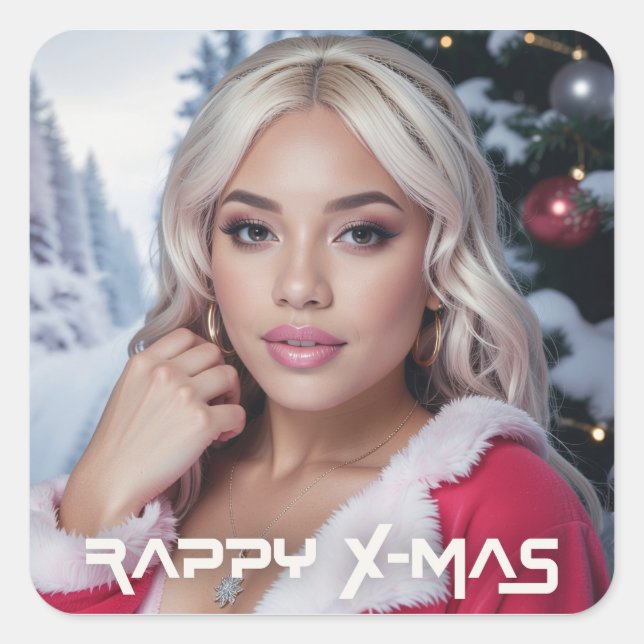 RAPPY X-MAS SQUARE STICKER (Front)