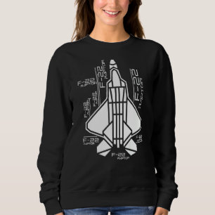 Raptor Aeroplane F 22 Jet Fighter Souvenir And Fig Sweatshirt