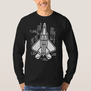 Raptor Aeroplane F 22 Jet Fighter Souvenir And Fig T-Shirt