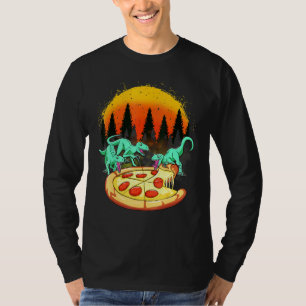 Raptor Dinosaur Eating Pizza T-Shirt