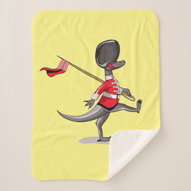 Raptor Dressed As A British Guard. Sherpa Blanket (Front)