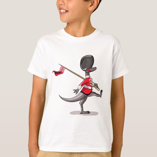 Raptor Dressed As A British Guard. T-Shirt (Front)