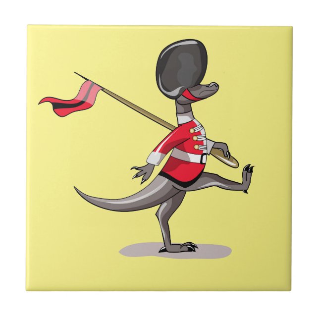 Raptor Dressed As A British Guard. Tile (Front)