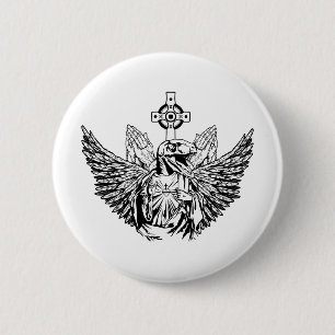Raptor Jesus Loves You 6 Cm Round Badge