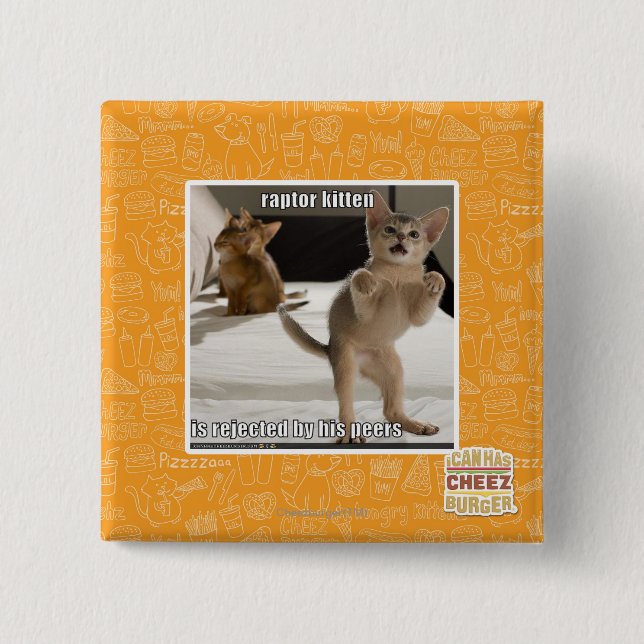 Raptor Kitten 15 Cm Square Badge (Front)