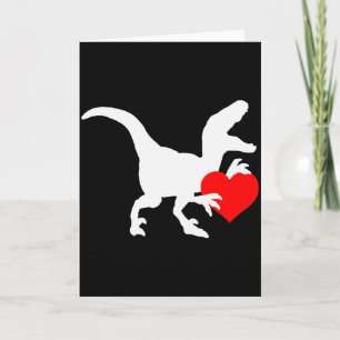 Raptor Love Valentines Day Gift Dino Raptor Heart  Card