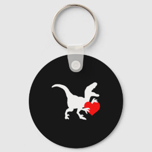 Raptor Love Valentines Day Gift Dino Raptor Heart  Key Ring