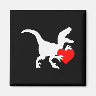 Raptor Love Valentines Day Gift Dino Raptor Heart Magnet