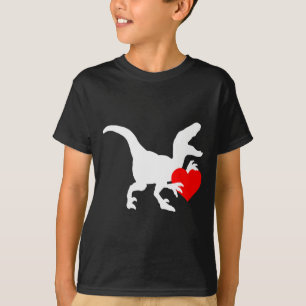 Raptor Love Valentines Day Gift Dino Raptor Heart T-Shirt
