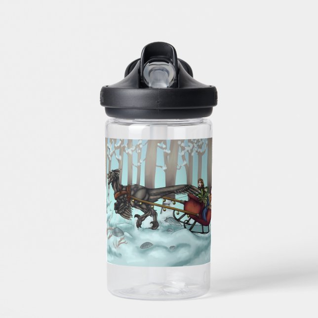 Raptor Sleigh Ride Water Bottle (Front)