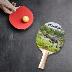 Raptor Velociraptor Dinosaur Monogram Ping Pong Paddle