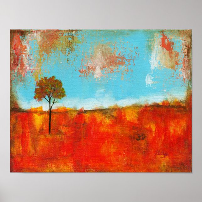 Rapture Abstract Landscape Tree Art Painting Poster (Front)