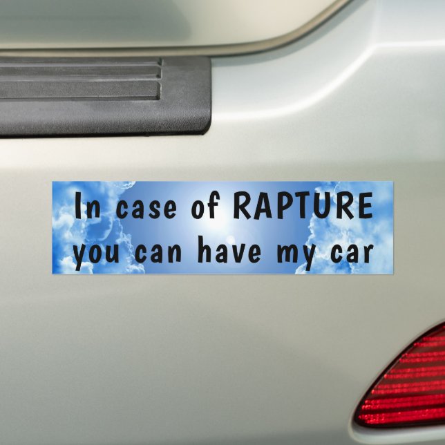 Rapture Bumper Sticker (On Car)